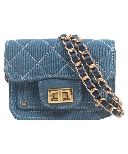 KOBE LETTUCE（コウベレタス）の「デニムチェーンショルダーバッグ（ショルダーバッグ・レディース・ブラック/ブルー/インディゴブルー・F）」の9枚目の写真