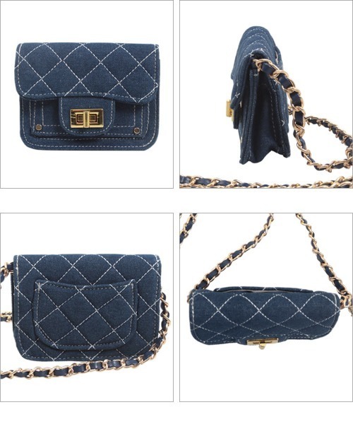 KOBE LETTUCE（コウベレタス）の「デニムチェーンショルダーバッグ（ショルダーバッグ・レディース・ブラック/ブルー/インディゴブルー・F）」の5枚目の写真
