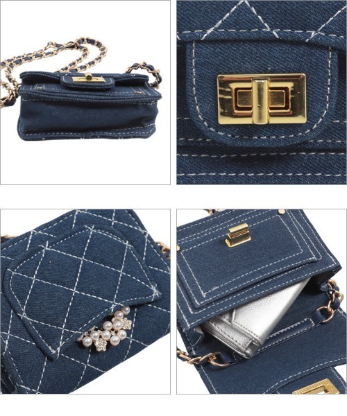 KOBE LETTUCE（コウベレタス）の「デニムチェーンショルダーバッグ（ショルダーバッグ・レディース・ブラック/ブルー/インディゴブルー・F）」の6枚目の写真