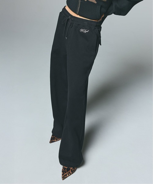 X-girl（エックスガール）の「ONE POINT PENCIL SCRIPT LOGO SWEAT PANTS（スウェットパンツ・レディース・アッシュ/ブラック/カモフラージュ・S/M）」の2枚目の写真