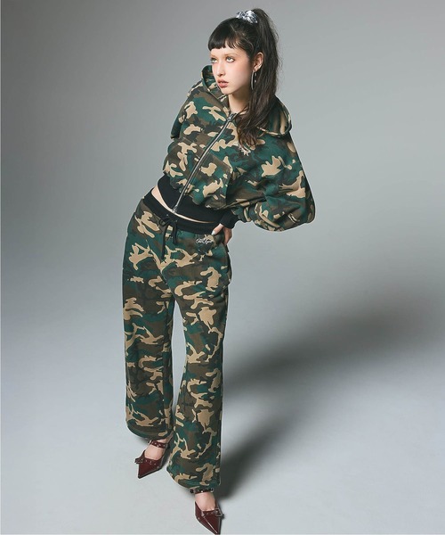 X-girl（エックスガール）の「ONE POINT PENCIL SCRIPT LOGO SWEAT PANTS（スウェットパンツ・レディース・アッシュ/ブラック/カモフラージュ・S/M）」の20枚目の写真