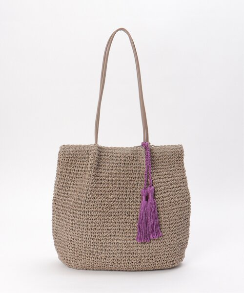 LBC（エルビーシー）の「タッセルペーパートート（トートバッグ・レディース・オレンジ/ベージュ/グレー・FREE）」の5枚目の写真