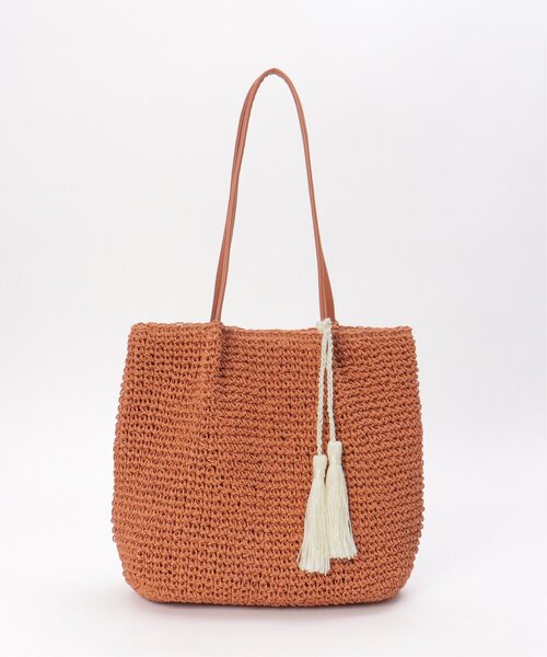 LBC（エルビーシー）の「タッセルペーパートート（トートバッグ・レディース・オレンジ/ベージュ/グレー・FREE）」の7枚目の写真
