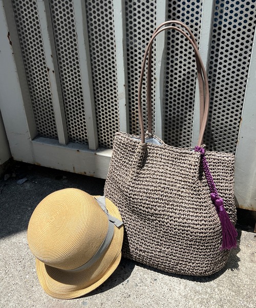 LBC（エルビーシー）の「タッセルペーパートート（トートバッグ・レディース・オレンジ/ベージュ/グレー・FREE）」の9枚目の写真