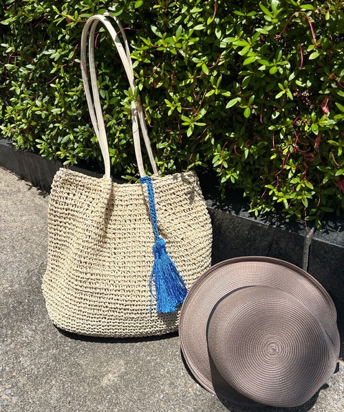 LBC（エルビーシー）の「タッセルペーパートート（トートバッグ・レディース・オレンジ/ベージュ/グレー・FREE）」の10枚目の写真