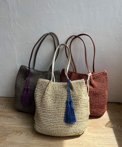 LBC（エルビーシー）の「タッセルペーパートート（トートバッグ・レディース・オレンジ/ベージュ/グレー・FREE）」の21枚目の写真