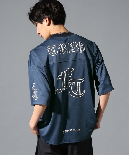 3.3 Field Trip (3.3フィールドトリップ)の「3.3 Field Trip/ゴシックメッシュプルオーバー(Tシャツ/カットソー・メンズ・ネイビー/ブラック・MEDIUM/LARGE)」の1枚目の写真
