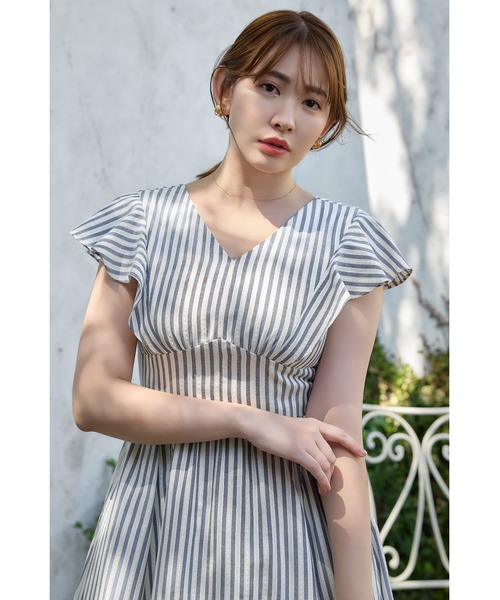 Kerry Striped Ruffle Dress（ワンピース）｜Her lip to（ハー