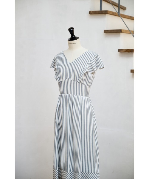 Kerry Striped Ruffle Dress（ワンピース）｜Her lip to（ハー