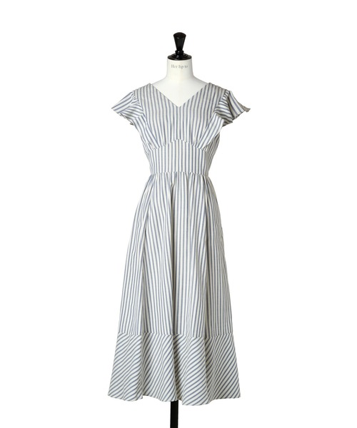 ワンピース herlipto/Kerry Striped Ruffle Dress Kerry Striped Ruffle Dress