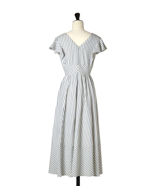 Herripto 新品Kerry Striped Ruffle Dress Kerry Striped Ruffle Dress