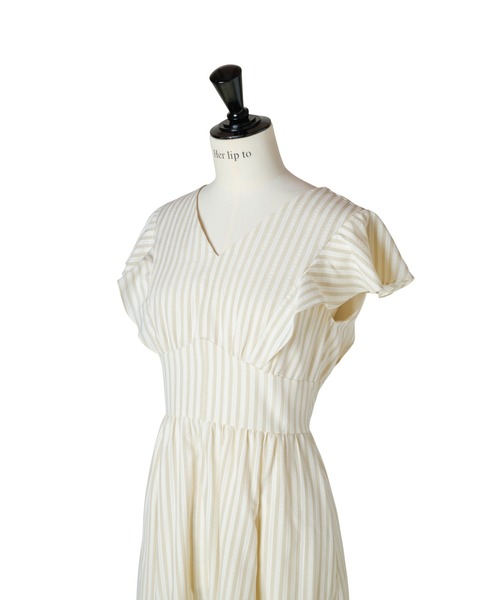 Herlipto Kerry Striped Ruffle Dress M