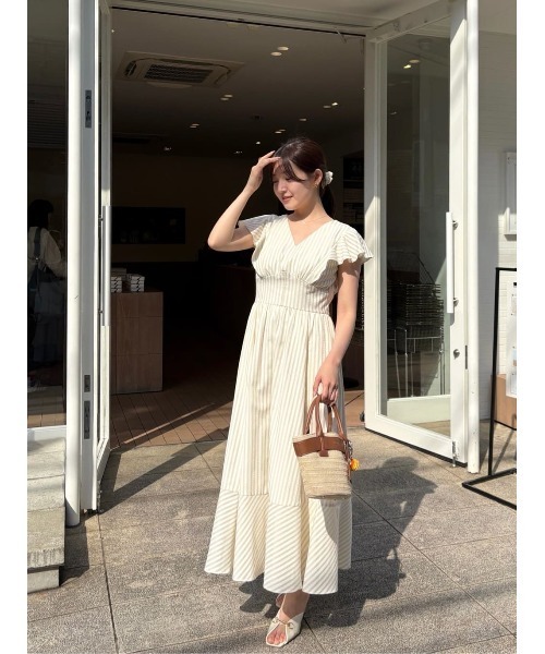 Kerry Striped Ruffle Dress