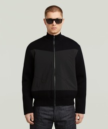 G-STAR | Fabric Mix Knit Jacket/異素材ミックスニットジャケット/ジップアップセーター(ニット/セーター)