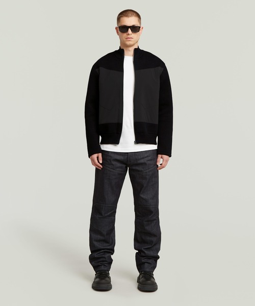 G-STAR（ジースター）の「Fabric Mix Knit Jacket/異素材ミックスニットジャケット/ジップアップセーター（ニット/セーター・メンズ・ダークブラック・X-SMALL/LARGE/MEDIUM/SMALL/X-LARGE）」の6枚目の写真