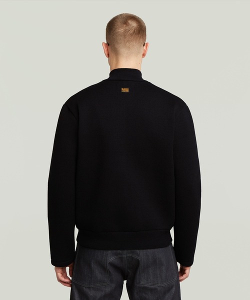 G-STAR（ジースター）の「Fabric Mix Knit Jacket/異素材ミックスニットジャケット/ジップアップセーター（ニット/セーター・メンズ・ダークブラック・X-SMALL/LARGE/MEDIUM/SMALL/X-LARGE）」の4枚目の写真