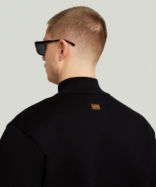 G-STAR（ジースター）の「Fabric Mix Knit Jacket/異素材ミックスニットジャケット/ジップアップセーター（ニット/セーター・メンズ・ダークブラック・X-SMALL/LARGE/MEDIUM/SMALL/X-LARGE）」の7枚目の写真
