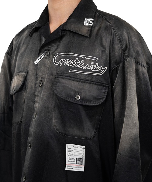 Maison MIHARA YASUHIRO（メゾンミハラヤスヒロ）の「Sun Faded Like Satin Shirt（シャツ/ブラウス・メンズ・ブラック/カーキ・46/44）」の8枚目の写真