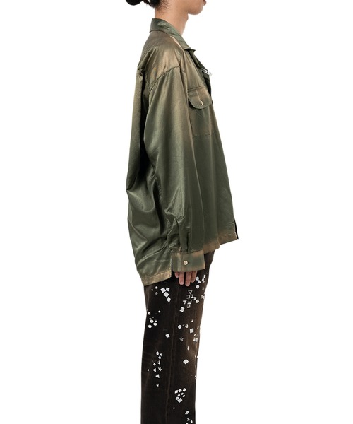 Maison MIHARA YASUHIRO（メゾンミハラヤスヒロ）の「Sun Faded Like Satin Shirt（シャツ/ブラウス・メンズ・ブラック/カーキ・46/44）」の15枚目の写真