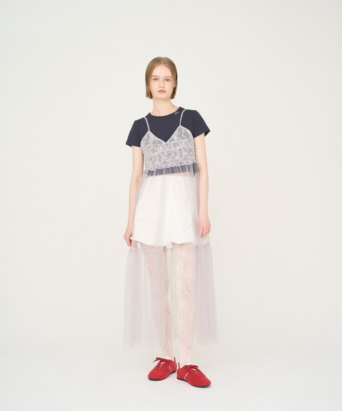 Nora Lily elle（ノラリリーエル）の「【Nora Lily】「elle」Moondrop Balloon Short Skirt（スカート・レディース・ホワイト/ブラック・FREE）」の8枚目の写真