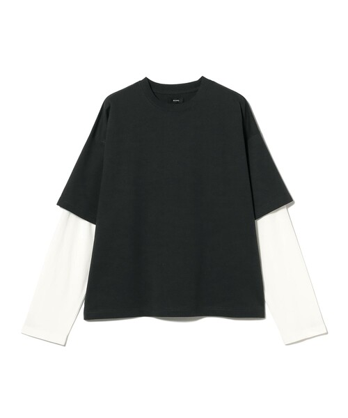 BEAMS(ビームス)の「ワイドショートフィット レイヤード Tシャツ(Tシャツ/カットソー・メンズ・その他/ホワイト/ブラック系その他4・S/M/L/XL)」の3枚目の写真