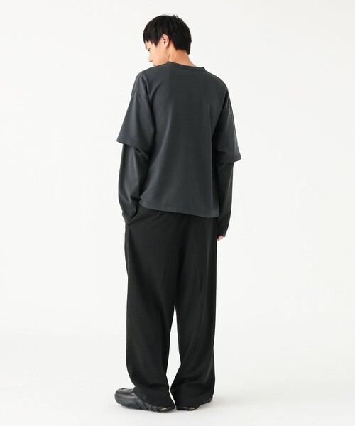BEAMS(ビームス)の「ワイドショートフィット レイヤード Tシャツ(Tシャツ/カットソー・メンズ・その他/ホワイト/ブラック系その他4・S/M/L/XL)」の10枚目の写真