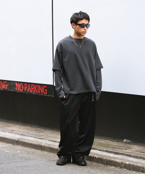 BEAMS(ビームス)の「ワイドショートフィット レイヤード Tシャツ(Tシャツ/カットソー・メンズ・その他/ホワイト/ブラック系その他4・S/M/L/XL)」の6枚目の写真