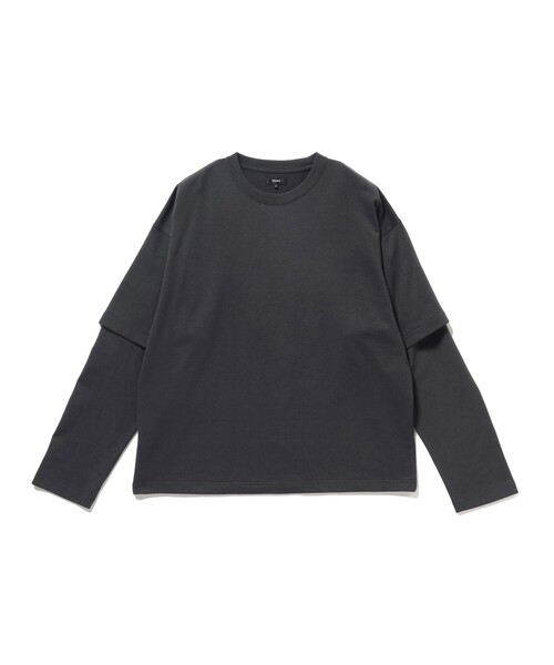 BEAMS(ビームス)の「ワイドショートフィット レイヤード Tシャツ(Tシャツ/カットソー・メンズ・その他/ホワイト/ブラック系その他4・S/M/L/XL)」の4枚目の写真