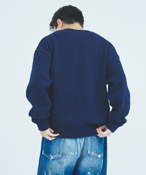 【即完Sサイズ❗️】美品！stone  厚手ニットセーター　紺ネイビー セール】 もちもちタートルスリットニット （ニット・セーター