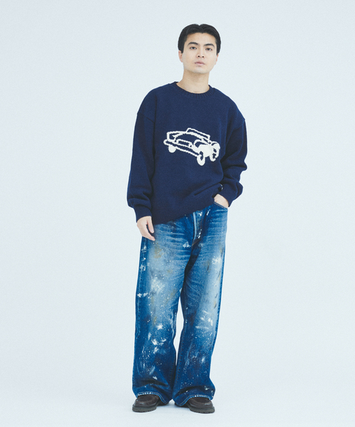 JOURNAL STANDARD J.S HOMESTEAD（ジャーナルスタンダードホームステッド）の「Stead / ホビー インターシャ ニット（ニット/セーター・メンズ・ネイビー/ブラウン/ブラック・MEDIUM/LARGE）」の5枚目の写真