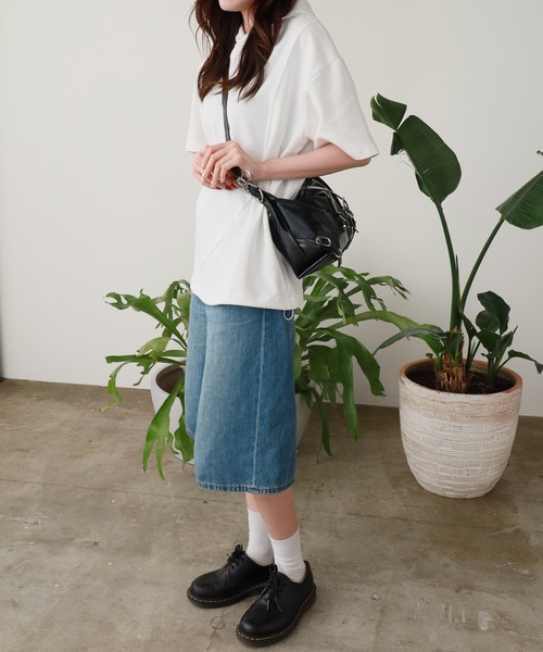 ROOPTOKYO(ループトウキョウ)の「Hooded Asymmetrical Top / フード付き アシンメトリートップス 夏物 夏服(Tシャツ/カットソー・レディース・ホワイト/ブラック・M/L)」の7枚目の写真
