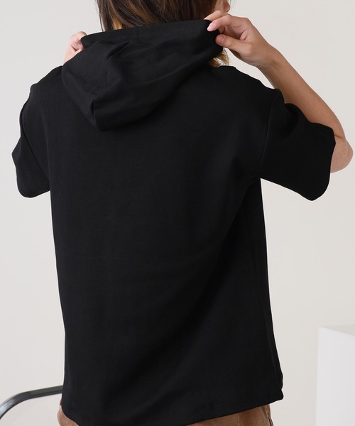 ROOPTOKYO(ループトウキョウ)の「Hooded Asymmetrical Top / フード付き アシンメトリートップス 夏物 夏服(Tシャツ/カットソー・レディース・ホワイト/ブラック・M/L)」の21枚目の写真