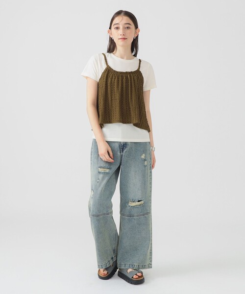 B:MING by BEAMS（ビーミングバイビームス）の「ジャカード ペプラム キャミソール（S～M）（キャミソール・レディース・ブラック/カーキ・SMALL/MEDIUM）」の13枚目の写真