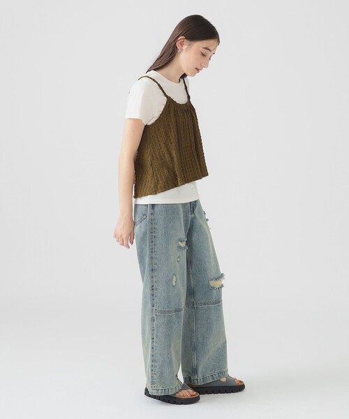 B:MING by BEAMS（ビーミングバイビームス）の「ジャカード ペプラム キャミソール（S～M）（キャミソール・レディース・ブラック/カーキ・SMALL/MEDIUM）」の14枚目の写真