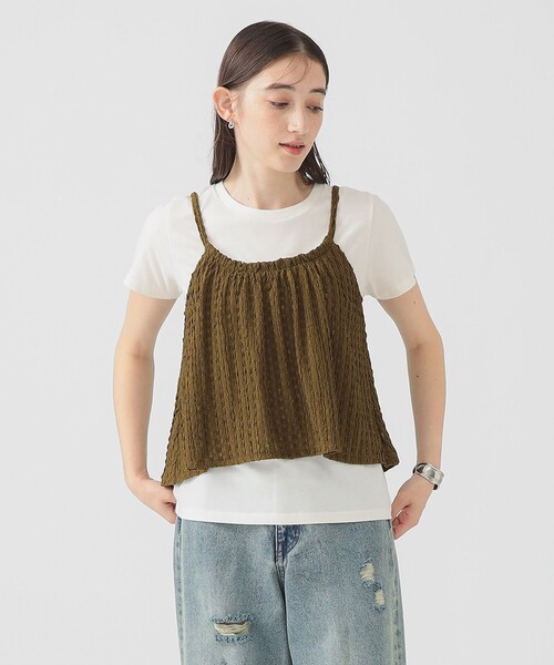 B:MING by BEAMS（ビーミングバイビームス）の「ジャカード ペプラム キャミソール（S～M）（キャミソール・レディース・ブラック/カーキ・SMALL/MEDIUM）」の5枚目の写真
