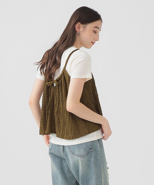 B:MING by BEAMS（ビーミングバイビームス）の「ジャカード ペプラム キャミソール（S～M）（キャミソール・レディース・ブラック/カーキ・SMALL/MEDIUM）」の6枚目の写真