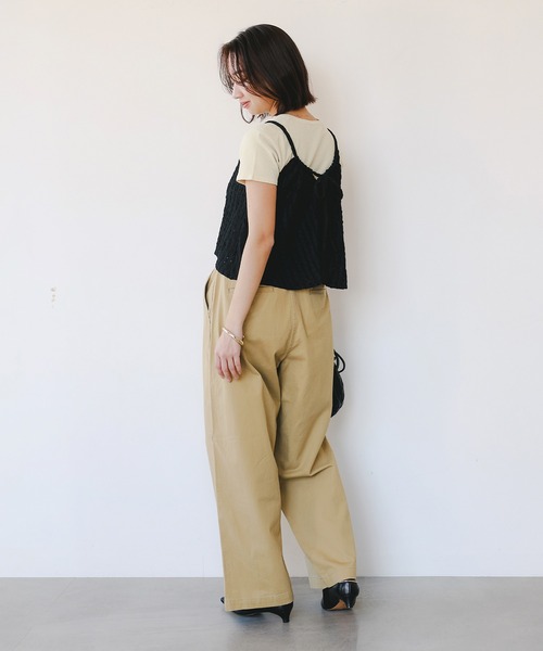 B:MING by BEAMS(ビーミングバイビームス)の「ジャカード ペプラム キャミソール(S~M)(キャミソール・レディース・ブラック/カーキ・SMALL/MEDIUM)」の6枚目の写真