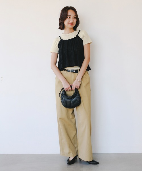 B:MING by BEAMS(ビーミングバイビームス)の「ジャカード ペプラム キャミソール(S~M)(キャミソール・レディース・ブラック/カーキ・SMALL/MEDIUM)」の5枚目の写真
