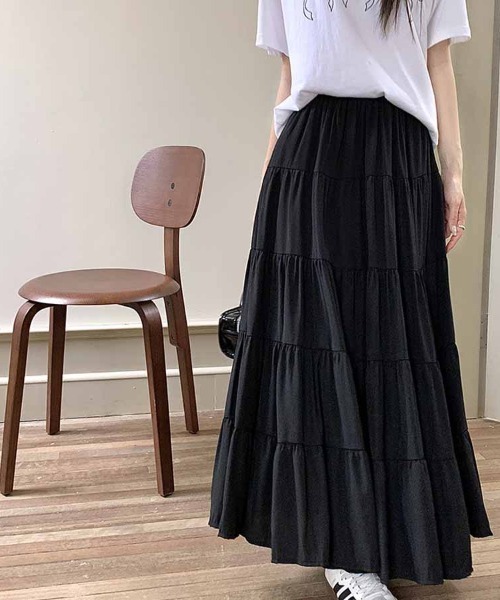 shoppinggo(ショッピングゴー)の「Aラインスカート レディース かわいい マキシ丈(スカート・レディース・ピンク/キャメル/ホワイト/ブラウン/オリーブ/ブラック/グレー/ブルー・FREE)」の2枚目の写真