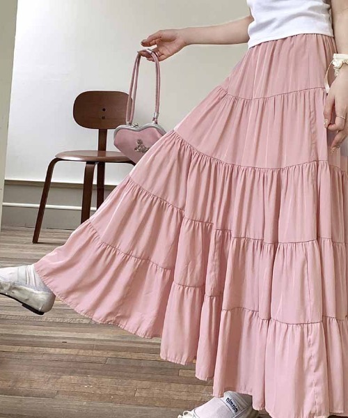 shoppinggo(ショッピングゴー)の「Aラインスカート レディース かわいい マキシ丈(スカート・レディース・ピンク/キャメル/ホワイト/ブラウン/オリーブ/ブラック/グレー/ブルー・FREE)」の14枚目の写真