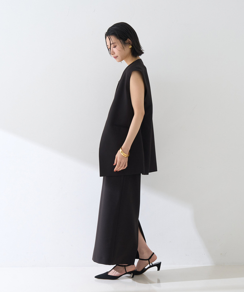 Rouge vif Anna（ルージュヴィフアンナ）の「【セットアップ対応】ストレッチダブルクロスジレ（ベスト・レディース・ブラック・フリー）」の10枚目の写真
