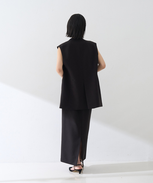 Rouge vif Anna（ルージュヴィフアンナ）の「【セットアップ対応】ストレッチダブルクロスジレ（ベスト・レディース・ブラック・フリー）」の11枚目の写真