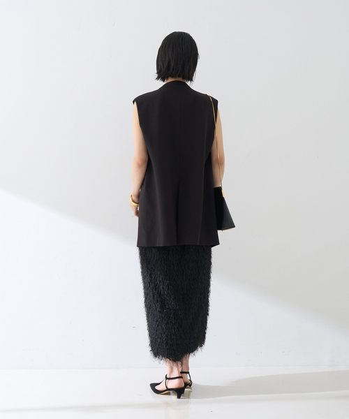 Rouge vif Anna（ルージュヴィフアンナ）の「【セットアップ対応】ストレッチダブルクロスジレ（ベスト・レディース・ブラック・フリー）」の16枚目の写真