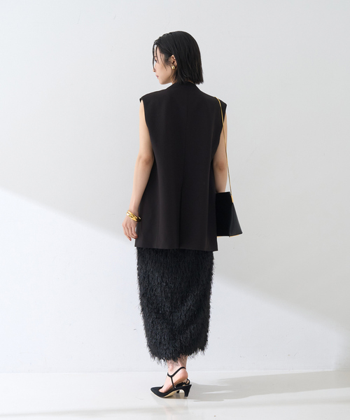 Rouge vif Anna（ルージュヴィフアンナ）の「【セットアップ対応】ストレッチダブルクロスジレ（ベスト・レディース・ブラック・フリー）」の19枚目の写真