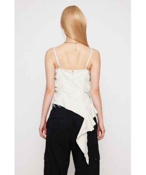 LAGUA GEM（ラグアジェム）の「FRONT ZIP ASYMMETRY キャミソール（キャミソール・レディース・アイボリー/ネイビー・FREE）」の7枚目の写真