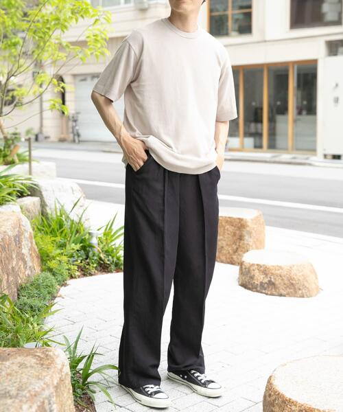 ITEMS URBANRESEARCH(アイテムズ アーバンリサーチ)の「コットンリネンクルーネックサマーニット(ニット/セーター・メンズ・カーキ/ブラック/ブラウン/アイボリー・LARGE/MEDIUM)」の7枚目の写真