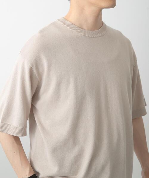 ITEMS URBANRESEARCH(アイテムズ アーバンリサーチ)の「コットンリネンクルーネックサマーニット(ニット/セーター・メンズ・カーキ/ブラック/ブラウン/アイボリー・LARGE/MEDIUM)」の9枚目の写真
