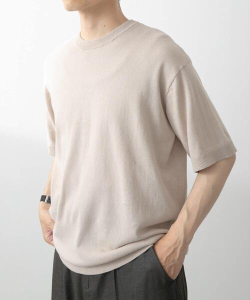 ITEMS URBANRESEARCH(アイテムズ アーバンリサーチ)の「コットンリネンクルーネックサマーニット(ニット/セーター・メンズ・カーキ/ブラック/ブラウン/アイボリー・LARGE/MEDIUM)」の10枚目の写真