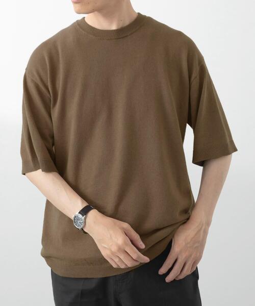 ITEMS URBANRESEARCH(アイテムズ アーバンリサーチ)の「コットンリネンクルーネックサマーニット(ニット/セーター・メンズ・カーキ/ブラック/ブラウン/アイボリー・LARGE/MEDIUM)」の21枚目の写真