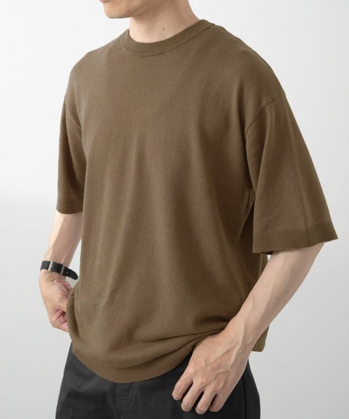 ITEMS URBANRESEARCH(アイテムズ アーバンリサーチ)の「コットンリネンクルーネックサマーニット(ニット/セーター・メンズ・カーキ/ブラック/ブラウン/アイボリー・LARGE/MEDIUM)」の12枚目の写真